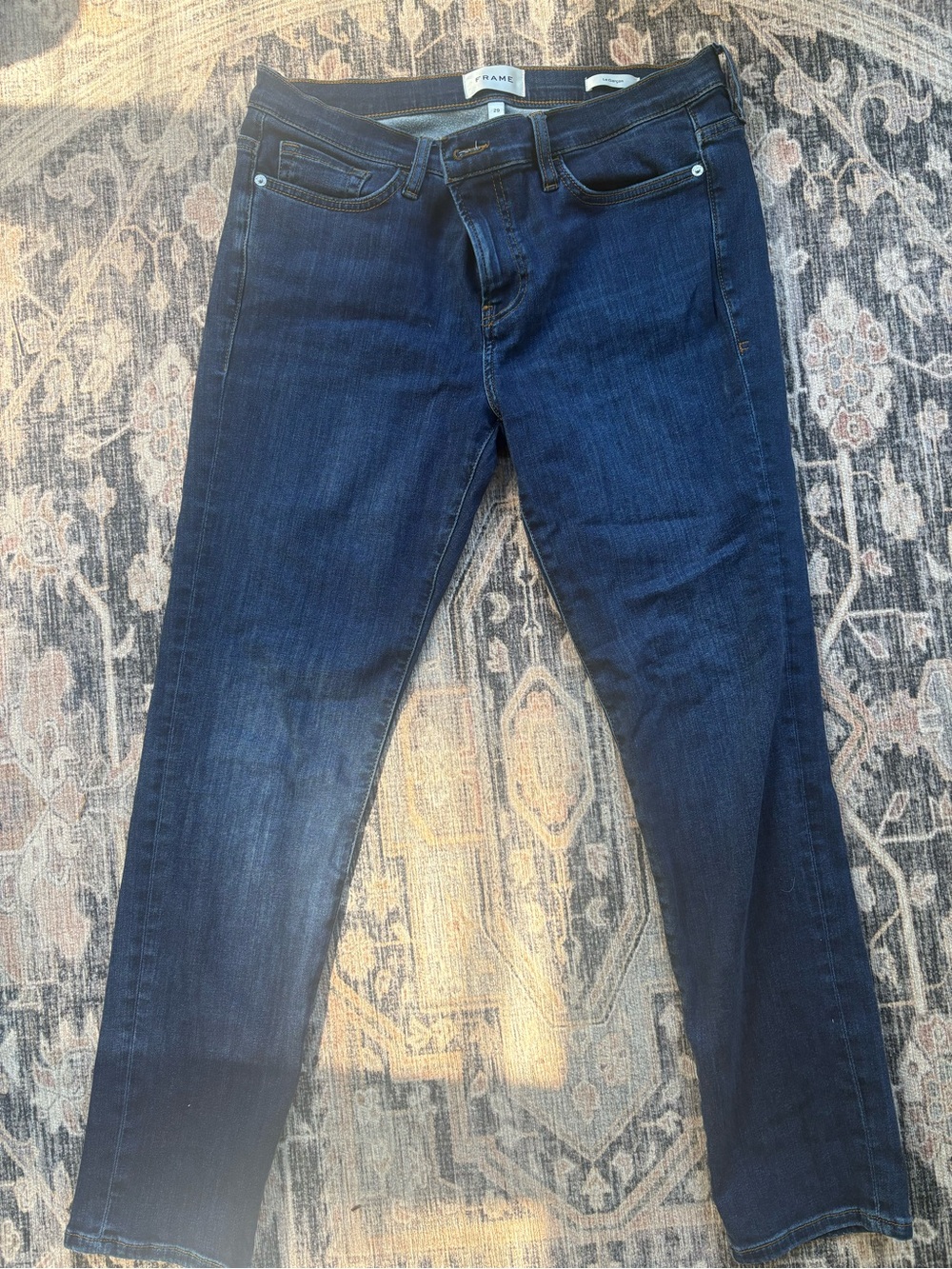Frame Denim Women’s Straight Leg Jeans in Dark Blue